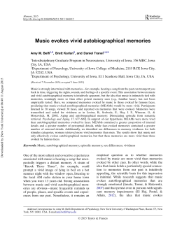 Music evokes vivid autobiographical memories