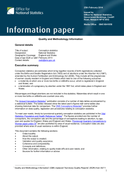 Conceptions Quality and Methodology Information document