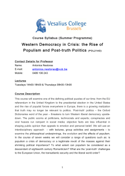 Syllabus - Vesalius College