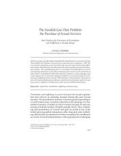The Swedish Law That Prohibits the Purchase of Sexual Services