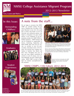 Spring 2013 - NMSU CAMP Scholarship