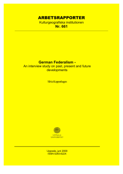German Federalism-An interview study on past, present and future