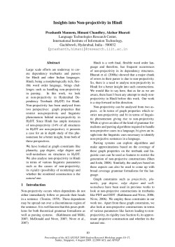 Insights into Non-projectivity in Hindi