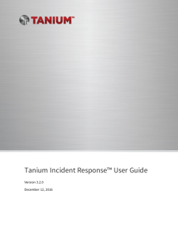Tanium Incident Response&trade; User Guide