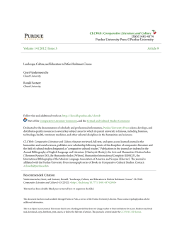 Landscape, Culture, and Education in Defoe`s - Purdue e-Pubs