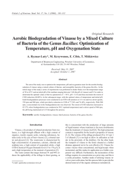 Aerobic Biodegradation of Vinasse by a Mixed Culture of Bacteria of