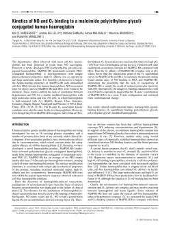 Kinetics of NO and O2 binding to a maleimide poly(ethylene glycol