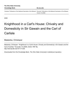 Knighthood in a Carl`s House: Chivalry and