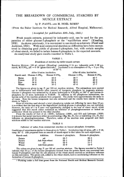 the breakdown of commercial starches by muscle extract