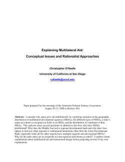 Explaining Multilateral Aid: Conceptual Issues and