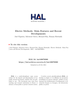 Electre Methods: Main Features and Recent Developments