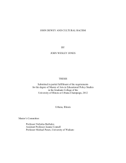 JOHN DEWEY AND CULTURAL RACISM BY