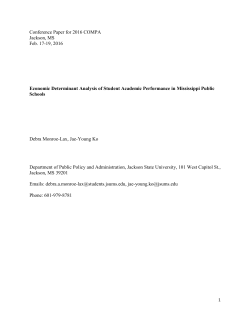 Conference Paper for 2016 COMPA Jackson, MS Feb. 17