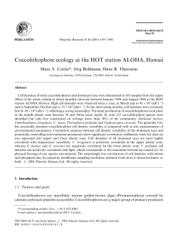 Coccolithophore ecology at the HOT station ALOHA, Hawaii