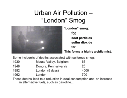 Urban Air Pollution &ndash; &ldquo;London&rdquo; Smog