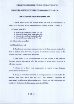 NOTICE TO ASSET RECONSTRUCTION COMPANY`S (ARC`s) Sale