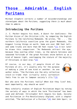 Those Admirable English Puritans