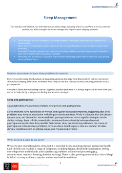 Sleep Management - Gastroparesisclinic.org