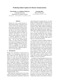 Predicting Salient Updates for Disaster