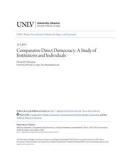 Comparative Direct Democracy: A Study of Institutions and Individuals