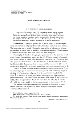 on lagrangian groups - American Mathematical Society