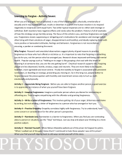 Learning to Forgive - Activity Seven