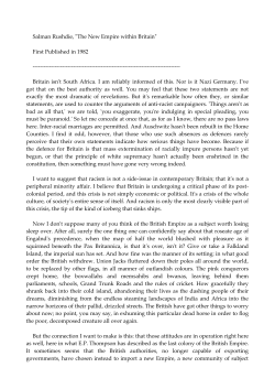 Salman Rushdie, "The New Empire within Britain"