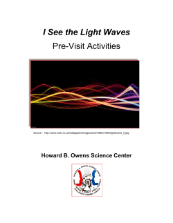 I See the Light Waves Pre-Visit Activities