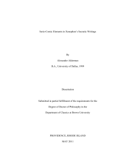 Serio-Comic Elements in Xenophon`s Socratic Writings By