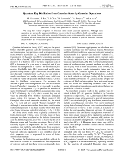 Quantum key destillation from Gaussian states by Gaussian