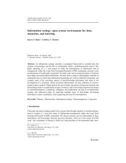 Information ecology: open system environment for