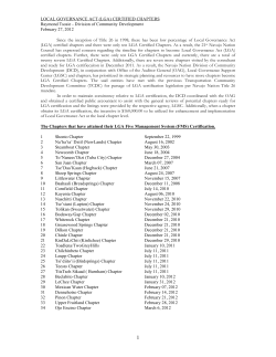 LOCAL GOVERNANCE ACT (LGA) CERTIFIED CHAPTERS
