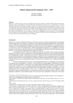 Maltese Industrial Development, 1933 &ndash; 19391