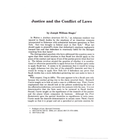 Justice and the Conflict of Laws - Mercer University | Walter F