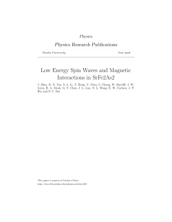 Low Energy Spin Waves and Magnetic Interactions - Purdue e-Pubs