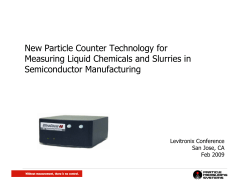 New Particle Counter Technology for Measuring Liquid