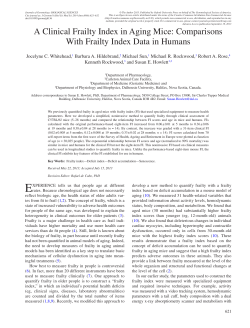 A Clinical Frailty Index in Aging Mice
