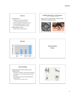 Exam 1 Divided a en on: Cell phones Results Sensemaking Sleep
