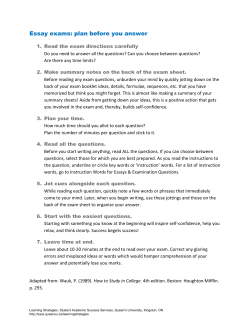 Studying for and Writing Essay Exams