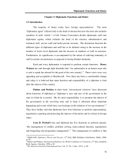 Diplomatic Functions and Duties Chapter 3
