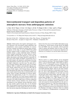 Intercontinental transport and deposition patterns of atmospheric