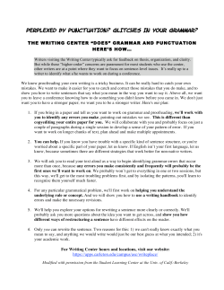 PERPLEXED BY PUNCTUATION? GLITCHES IN YOUR GRAMMAR?