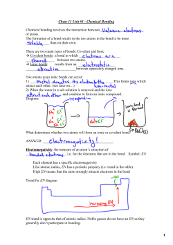 Ionic and Covalent bonding