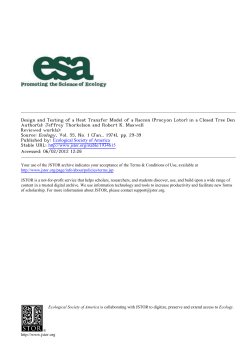Design and Testing of a Heat Transfer Model of a Raccon (Procyon