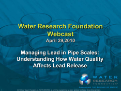 Managing Lead in Pipe Scales: Understanding How Water Quality