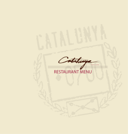 Catalunya Restaurant Menu