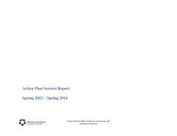 Action Plan Success Report Spring 2013 – Spring 2014