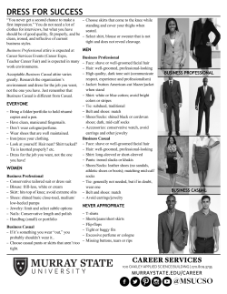 Dress for Success Tip Sheet