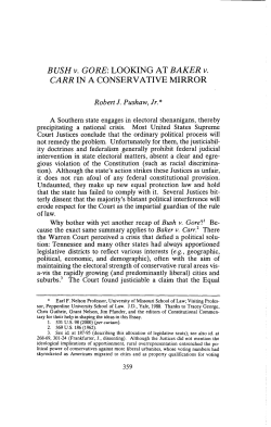 BUSHv. GORE: LOOKING AT BAKER v. CARR IN A
