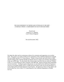 THE MEASUREMENT OF MEDICAID COVERAGE IN